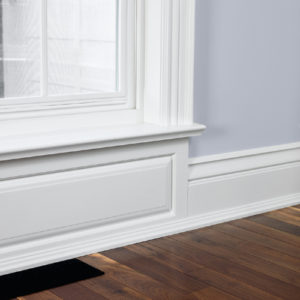 baseboard under a window