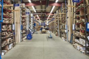 inside the moulding warehouse with customers