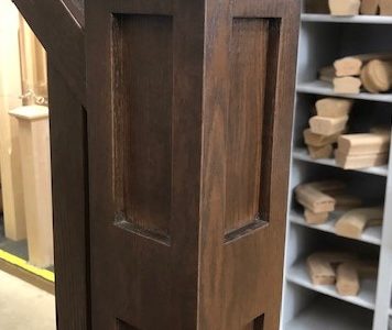 stair newel post shaker oak