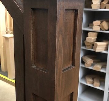 stair newel post shaker oak