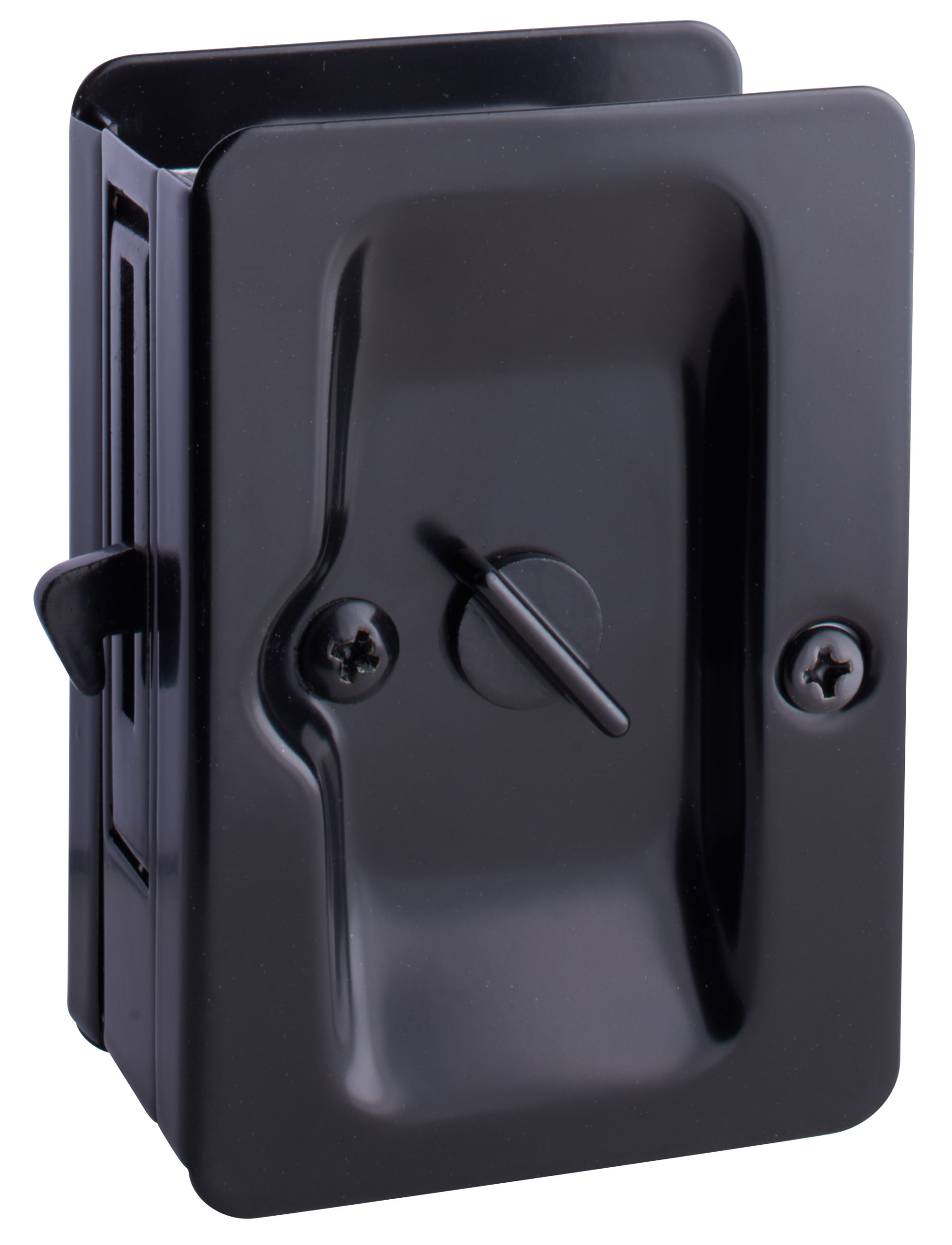 Rectangular Pocket Door Lock Black-image